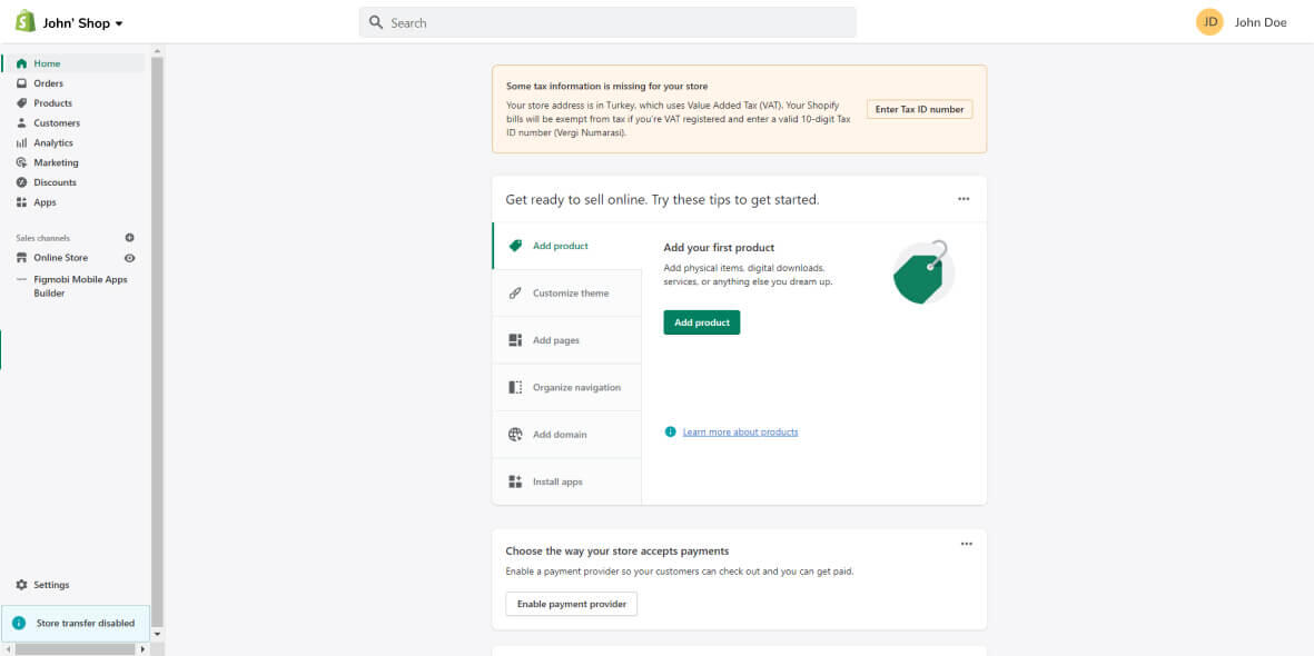 Install Figmobi via Shopify Dashboard